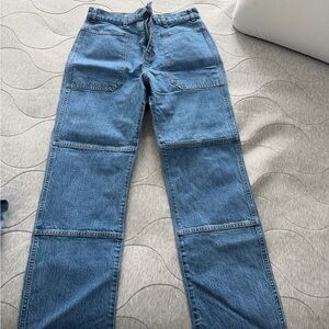 Madewell Blue Patchwork Denim Pants